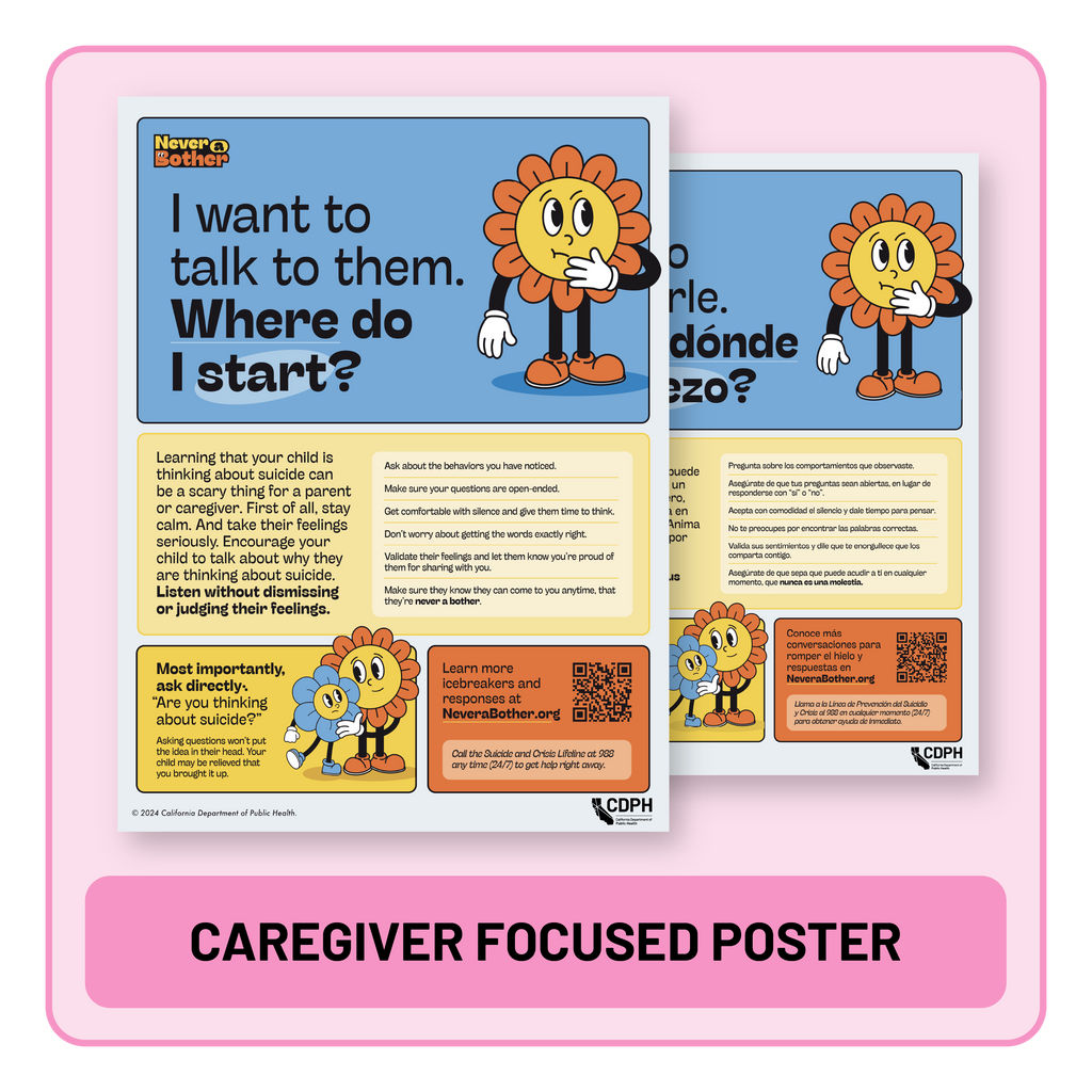 A free outreach toolkit to share Never a Bother suicide prevention messaging.