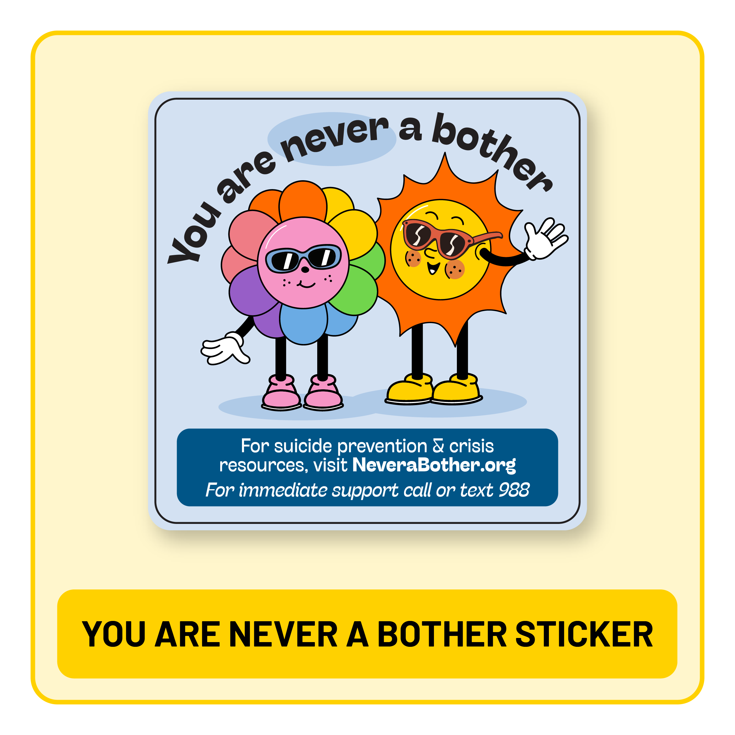 A free outreach toolkit to share Never a Bother suicide prevention messaging.