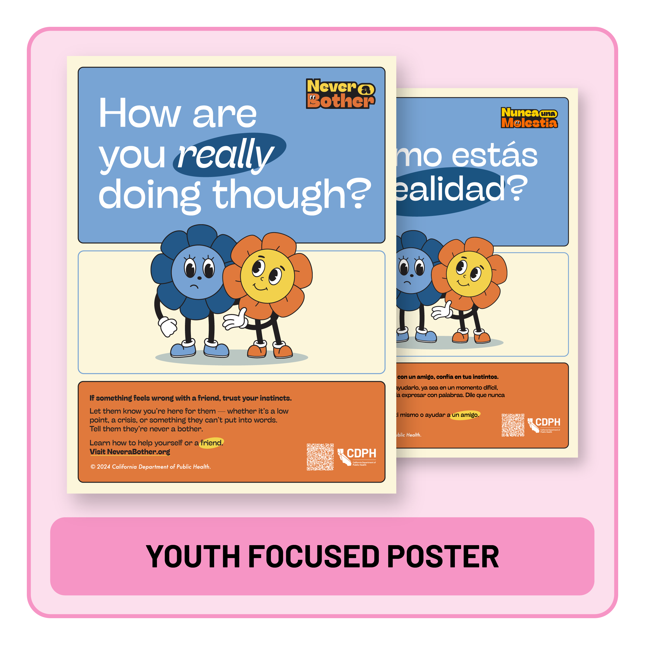 A free outreach toolkit to share Never a Bother suicide prevention messaging.