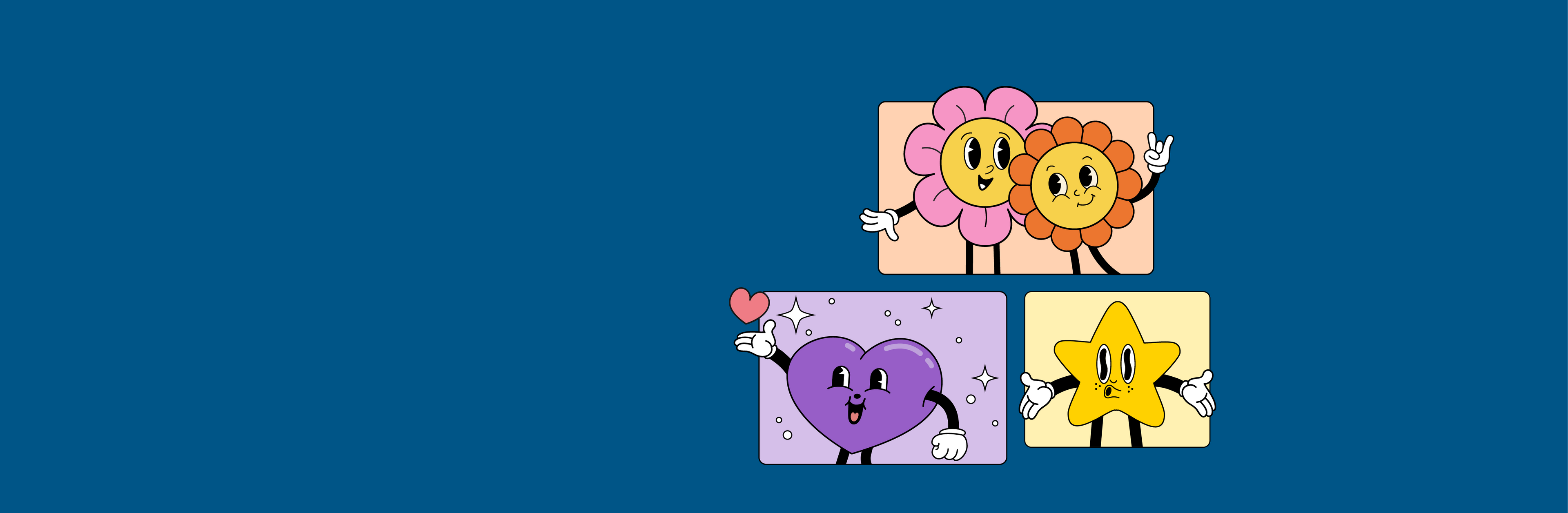 Flower-Heart-Star Banner
